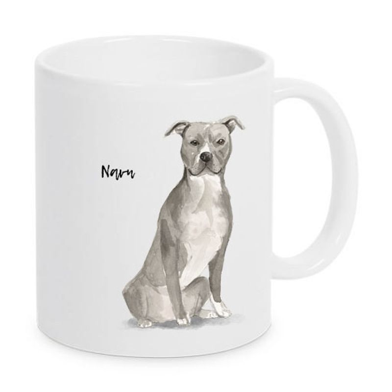 kopp American Staffordshire terrier grå