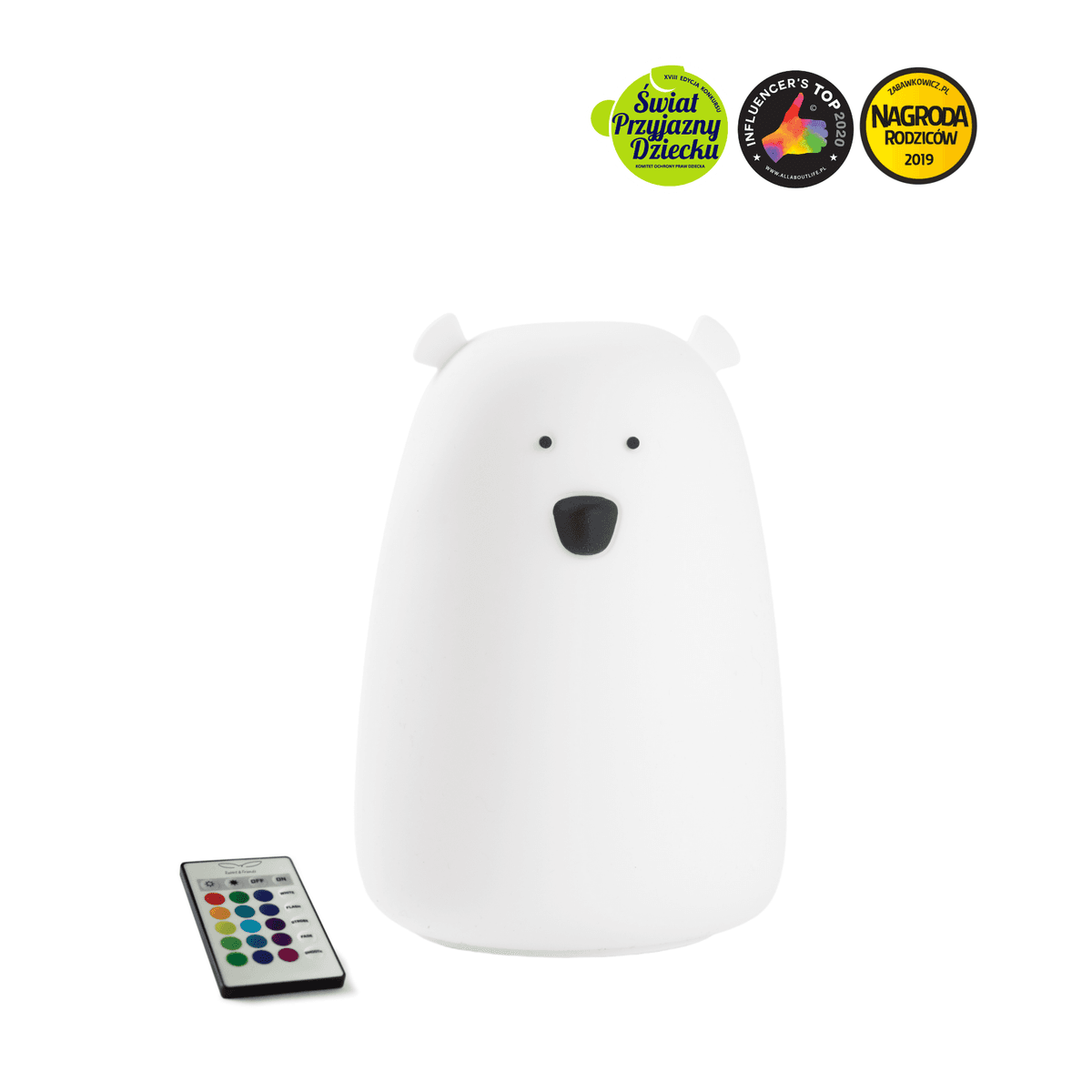 Rabbit & Friends Nattlampe Bjørn m/ fjernkontroll